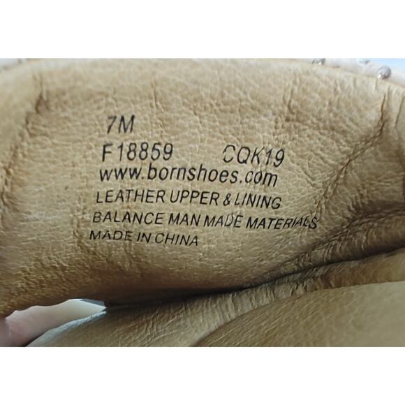Born Women's Leather Slingback Sandals Beige Perforated Comfort Flats Size 7M - Picture 7 of 7